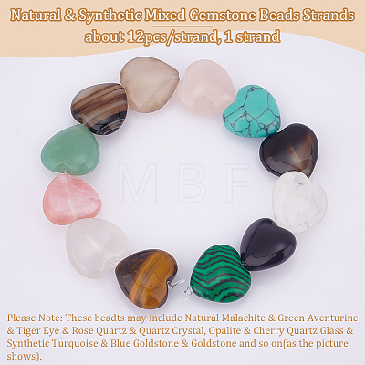 Olycraft 1 Strand Natural & Synthetic Mixed Gemstone Beads Strands G-OC0004-78-1