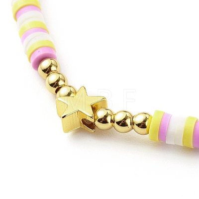 Handmade Polymer Clay Beads Stretch Bracelets Sets BJEW-JB06353-03-1
