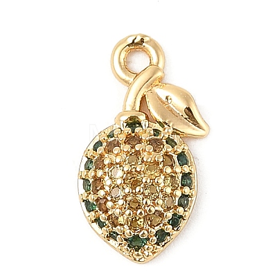 Brass Micro Pave Cubic Zirconia Pendants KK-R219-36E-G-1