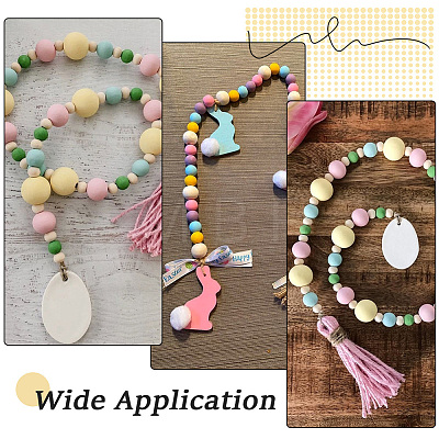 600Pcs 5 Colors Dyed Natural Wood Beads WOOD-SC0002-42-1