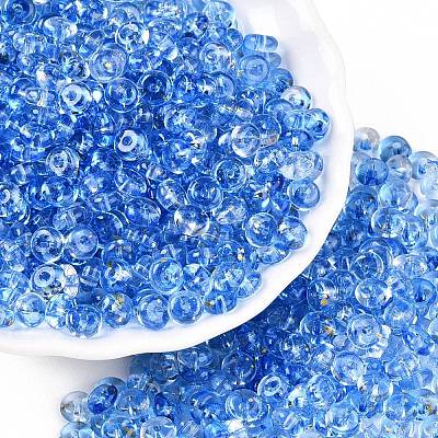 Spray Painted Transparent Glass Seed Beads SEED-T007-05H-1