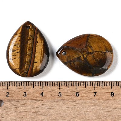 Natural Tiger Eye Pendants G-G115-02B-1