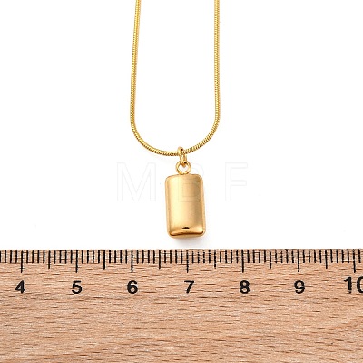 304 Stainless Steel Rectangle Pendant Snake Chain Necklaces for Women Men EJEW-Z044-02G-1