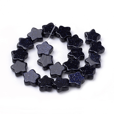 Synthetic Blue Goldstone Beads Strands X-G-R451-08B-1