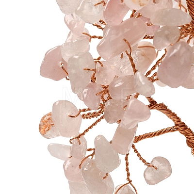 Christmas Natural Rose Quartz Chips Tree Decorations DJEW-K028-02B-1