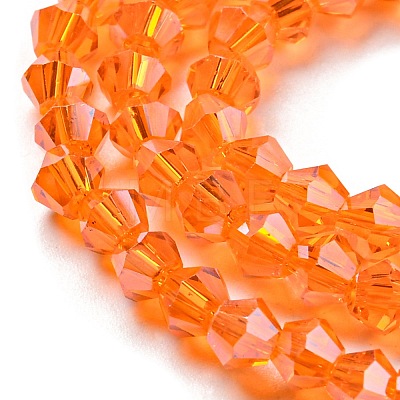 Transparent Electroplate Glass Beads Strands GLAA-F029-4mm-C11-1