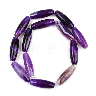 Natural Striped Agate/Banded Agate Beads Strands G-S280-10B-1