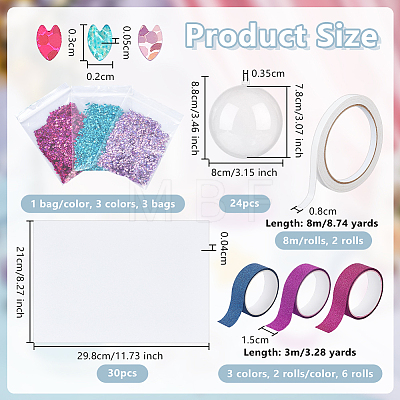 3 Bag 3 Colors PVC Plastic Petaline Cabochons DIY-OC0015-59-1