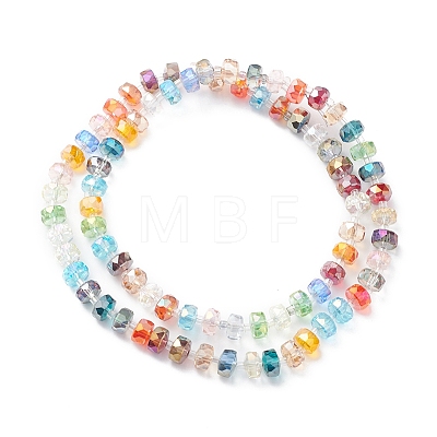 Electroplate Transparent Glass Beads Strands EGLA-H101-03H-1