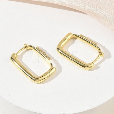 Brass Micro Pave Cubic Zirconia Hoop Earrings KK-CBA98BA-01G-D-1