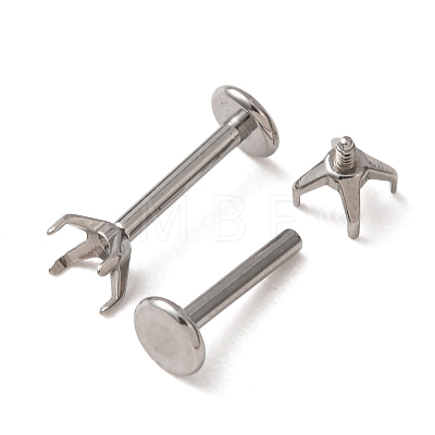 304 Stainless Steel Prong Earring Settings SA-CBA8B85-11B-02-1