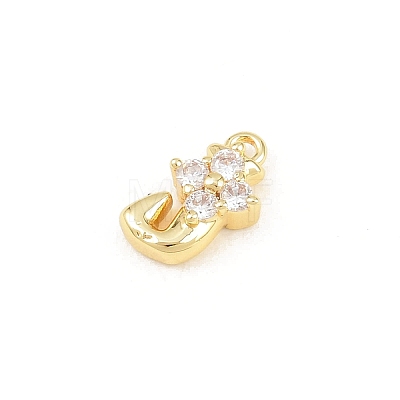 Brass Micro Pave Clear Cubic Zirconia Charms KK-Z151-18G-J-1