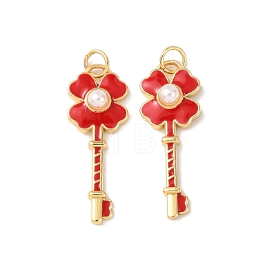 Brass Enamel Pendants KK-C143-56G-01-1