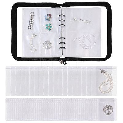 Transparent PVC Jewelry Organizer Storage Zipper Books ABAG-WH0063-114-1