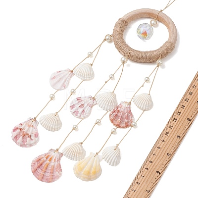 Natural Shell Pendant Decorations HJEW-TA00477-1