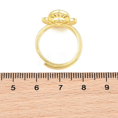 Brass Micro Pave Cubic Zirconia Adjustable Ring Components KK-CBAC351-02G-1