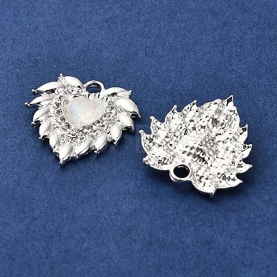 Rack Plating Alloy Rhinestones Pendants PALLOY-D028-03C-S-RS-1