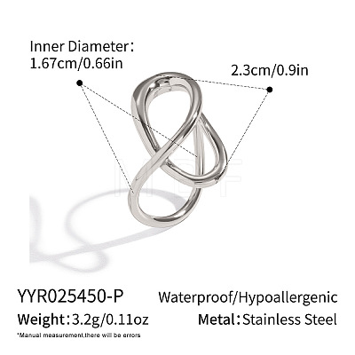 Hollow 304 Stainless Steel Finger Rings for Women KP9644-2-1