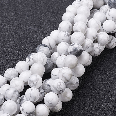 Natural Howlite Bead Strands G-G735-66-4mm-1