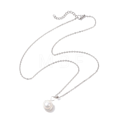 Pearl Pendant Necklaces NJEW-JN04872-1