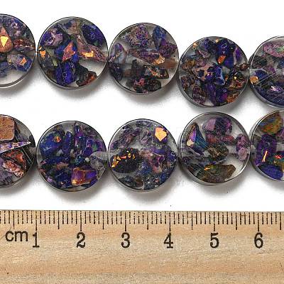 Dyed Natural Imperial Jasper with Resin Beads Strands G-G083-E02-01-1