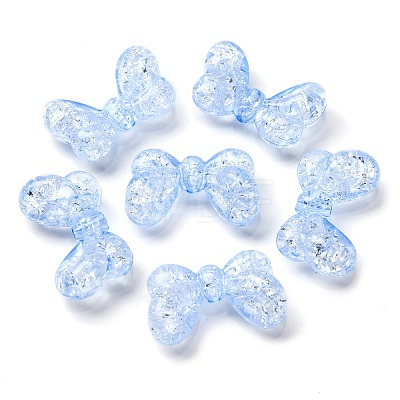 Plating Transparent Crackle Acrylic Beads MACR-D024-17-02-1