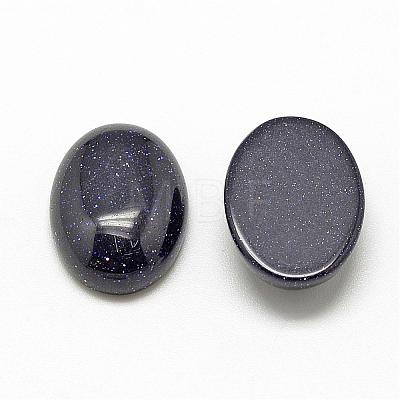 Synthetic Blue Goldstone Cabochons G-R415-14x10-34-1