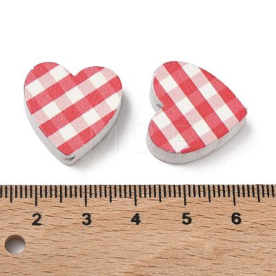 Spray Painted & Printed Wood Beads WOOD-L023-02A-1