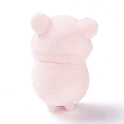 Flocky Resin Miniature Pig Figurines AJEW-Z007-05-1