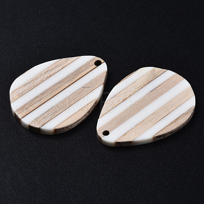 Stripe Resin & Wood Pendants X-RESI-N025-015A-B01-1