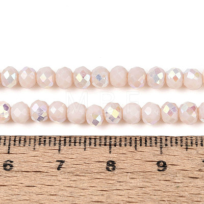 AB Color Plated Opaque Glass Rondelle Beads Strands EGLA-T029-4mm-09C-1