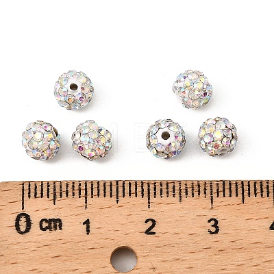 Polymer Clay Rhinestone Beads RB-H284-6MM-AB-1