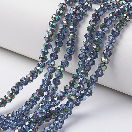 Electroplate Transparent Glass Beads Strands EGLA-A034-T6mm-Q14-1