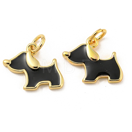 Brass Enamel Charms X-KK-E093-01G-02-1
