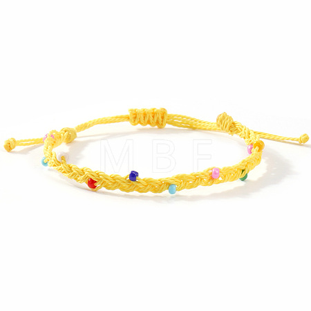 Glass Beads Braided Bead Bracelets TN6908-4-1
