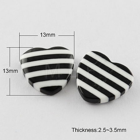 Striped Resin Cabochons CRES-Q097-13mm-1-1