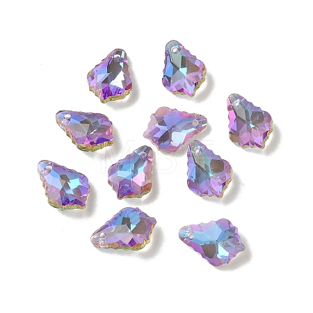 AB Color Plated Electroplate Glass Pendants EGLA-O003-06C-16-1