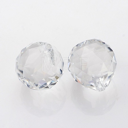 Faceted Round Glass Pendants GLAA-O008-G04-1