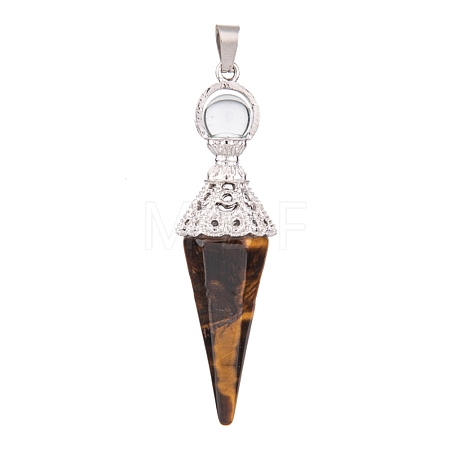 Natural Tiger Eye Pendants PW-WG6405D-01-1