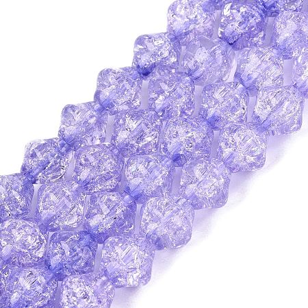 Transparent Crackle Glass Beads Strands GLAA-Q115-04A-05-1