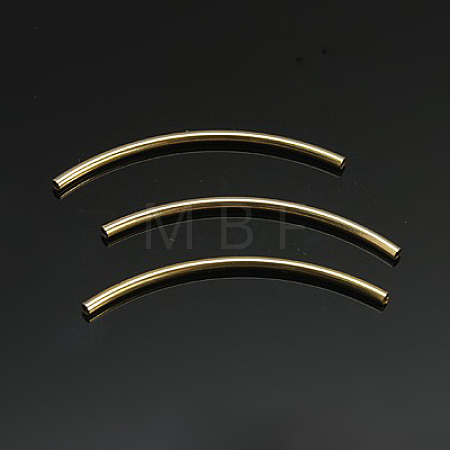 Yellow Gold Filled Curved Tube Beads KK-G150-31-1