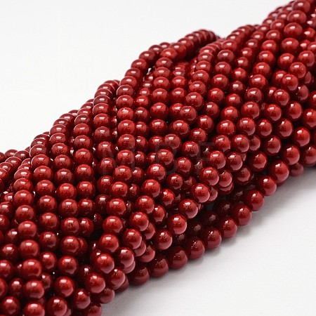 Shell Pearl Beads Strands BSHE-L026-01-6mm-1