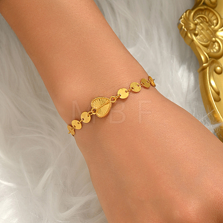 Brass Heart Link Bracelets WL3635-1-1