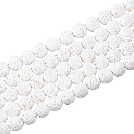 Synthetic Lava Rock Beads Strands X-G-S247-6mm-08-1-1