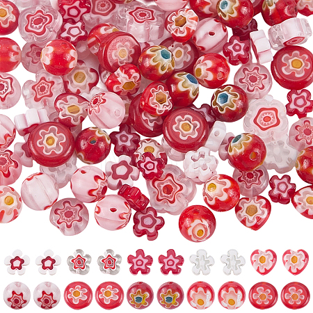 110Pcs 11 Styles Handmade Millefiori Lampwork Beads LAMP-PA0001-79-1