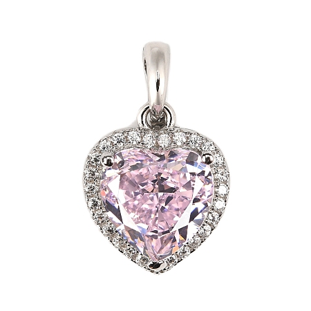 925 Sterling Silver Pave Cubic Zirconia Pendants STER-C015-01B-02-1