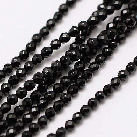 Natural Black Onyx Beads Strands X-G-A129-3mm-25-1