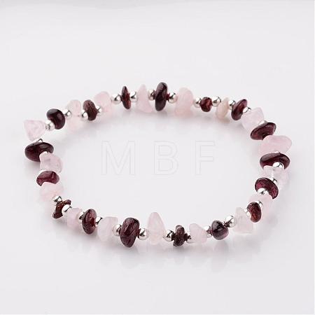 Gemstone Stretch Bracelets BJEW-JB02414-02-1