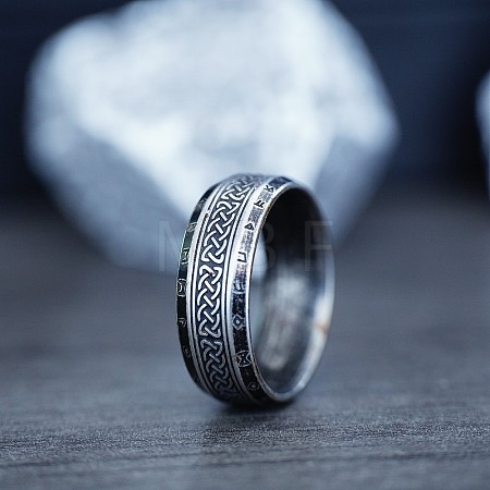 Viking Style Retro 304 Stainless Steel Finger Rings FS-WG40F7A-01-1
