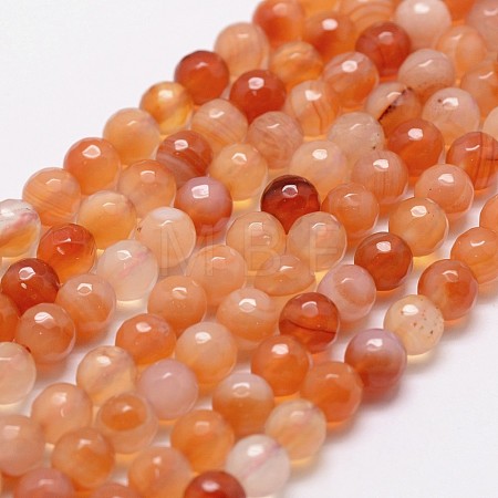 Natural Red Agate Beads Strands X-G-D840-34-6mm-1